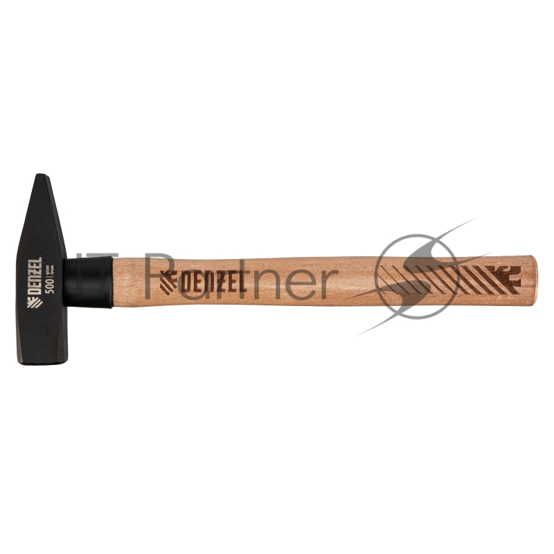 Молоток слесарный, 500 г, кованый квадратный боек, буковая рукоятка// Denzel