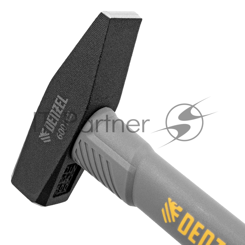 Молоток слесарный, 600 г, кованый, фибергласовая рукоятка c TPR покрытием // Denzel