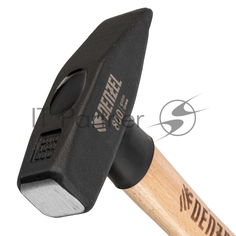 Молоток слесарный, 800 г, кованый квадратный боек, буковая рукоятка// Denzel