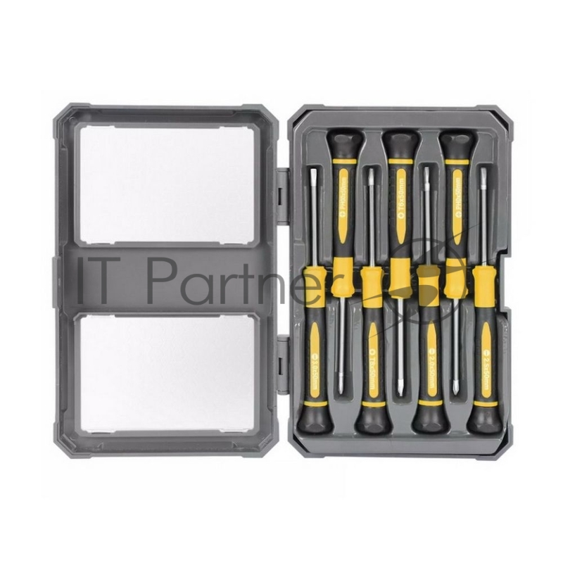 Набор прецизионных отверток 7 шт Deli DL241007 (SL2.0*50, SL2.5*50, SL3.0*50, PH00*50, PH0*50, Torx6*50, Torx8*50), сталь CrV, пласт.кейс