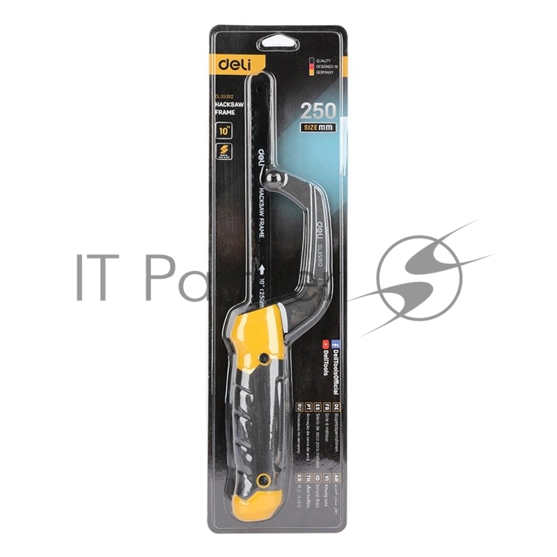 Ножовка-ручка по металлу Deli DL353112 300мм, полотно 250мм, алюминиевый корпус, прорезиненная рукоять