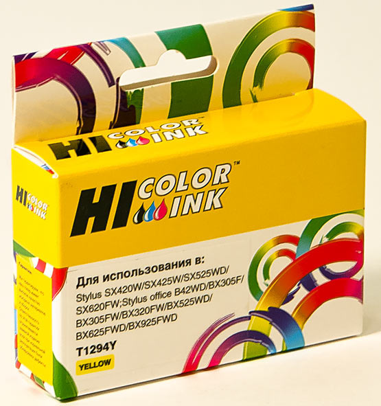 Картридж Epson Stylus SX230/235W/SX420W/SX425W/BX305F (Hi-Black) new, C13T12944010, Y