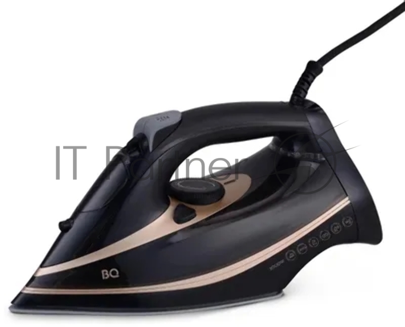 Утюг BQ SI1004 Black-Golden, Мощность 3000 Вт / Резервуар для воды 380 мл / Постоянная подача пара 40 г/мин / Паровой удар 200 г / Керамическое покрытие EasyGlidePRO / Защита от перегрева / Вертикальное отпраивание / Индикация готовности к работе / М