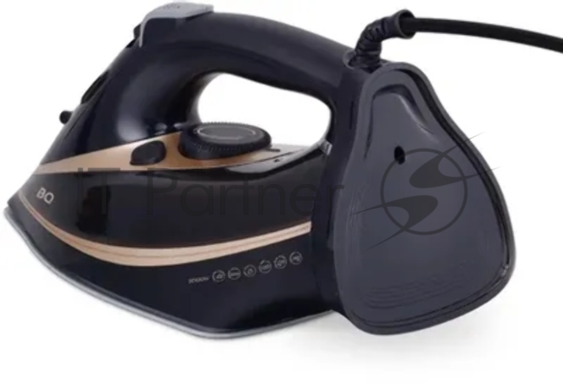 Утюг BQ SI1004 Black-Golden, Мощность 3000 Вт / Резервуар для воды 380 мл / Постоянная подача пара 40 г/мин / Паровой удар 200 г / Керамическое покрытие EasyGlidePRO / Защита от перегрева / Вертикальное отпраивание / Индикация готовности к работе / М
