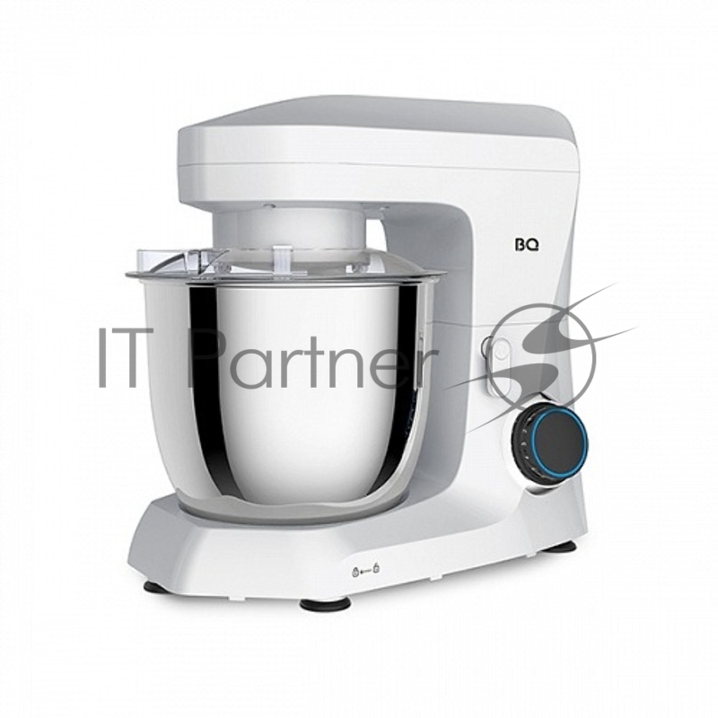 Планетарный миксер BQ MX342 White. Максимальная мощность 1600 Вт / Чаша из нержавеющей стали 4,5 л / Металлические насадки в комплекте / Двойная защита: от перегрева, от перегрузки / Защитная крышка от брызг / LED подсветка / Длина сетевого шнура 1 м