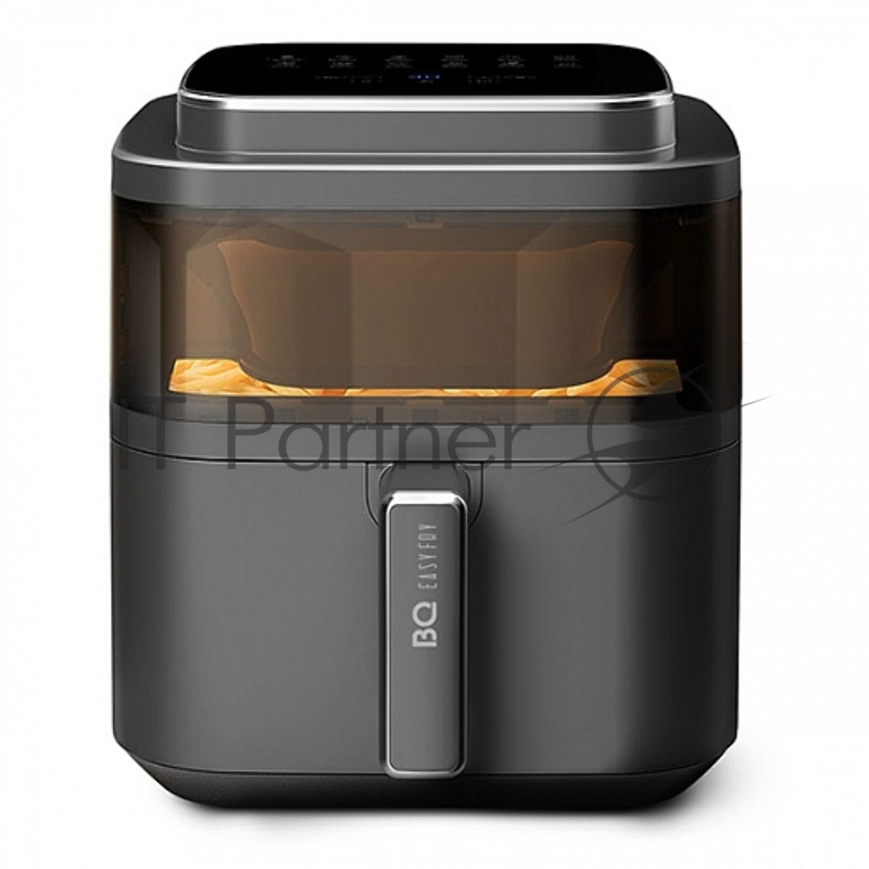 Аэрогриль BQ GR2002 Black-Silver. Мощность:1500 Вт/Объем корзины: XL/Технология Air Motion /Приготовление еды без жира и масла/Легкая очистка/Процесс приготовления под контролем.