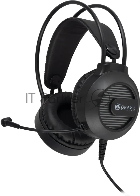 Наушники с микрофоном Оклик HS-L300G Black черный 2.2м мониторные USB оголовье (1796949)