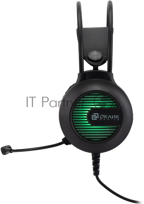 Наушники с микрофоном Оклик HS-L300G Black черный 2.2м мониторные USB оголовье (1796949)