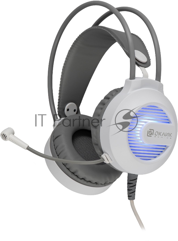Наушники с микрофоном Оклик HS-L300G White белый 2.2м мониторные USB оголовье (1796952)
