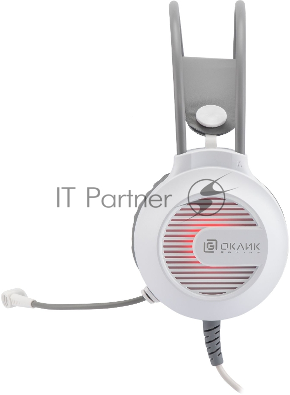 Наушники с микрофоном Оклик HS-L300G White белый 2.2м мониторные USB оголовье (1796952)
