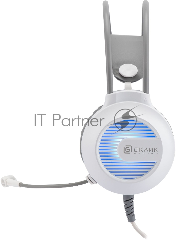 Наушники с микрофоном Оклик HS-L300G White белый 2.2м мониторные USB оголовье (1796952)