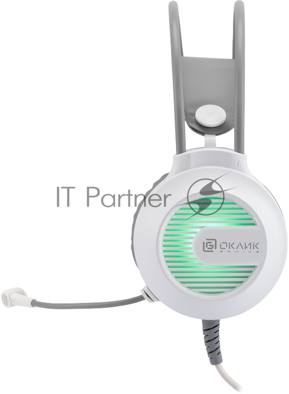 Наушники с микрофоном Оклик HS-L300G White белый 2.2м мониторные USB оголовье (1796952)