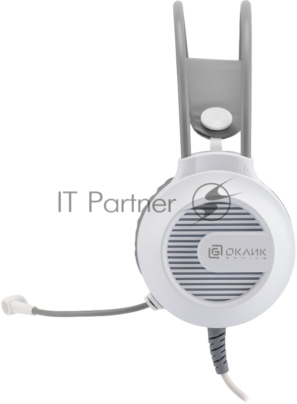Наушники с микрофоном Оклик HS-L300G White белый 2.2м мониторные USB оголовье (1796952)