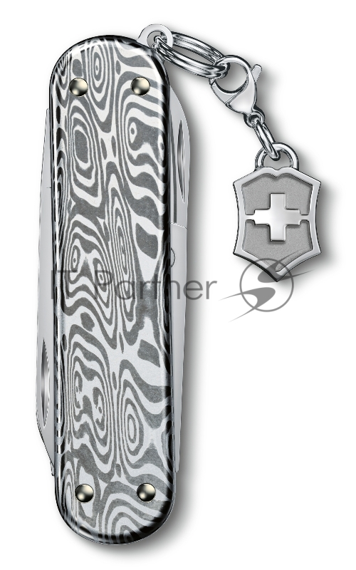 Нож перочинный Victorinox Classic Brilliant Damast (0.6221.34) 58мм 5функц. серебристый подар.коробка