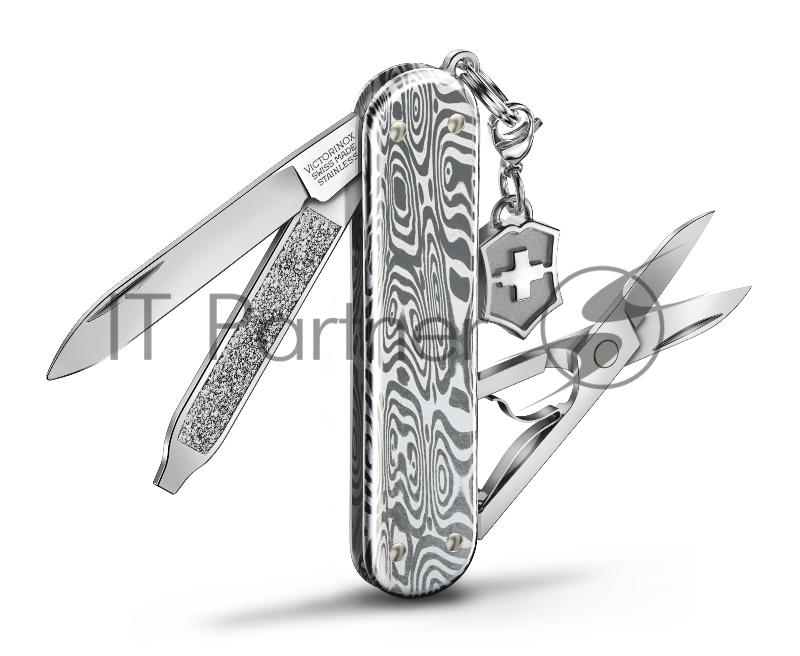 Нож перочинный Victorinox Classic Brilliant Damast (0.6221.34) 58мм 5функц. серебристый подар.коробка