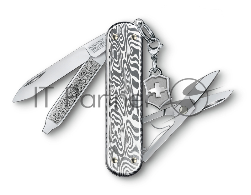 Нож перочинный Victorinox Classic Brilliant Damast (0.6221.34) 58мм 5функц. серебристый подар.коробка