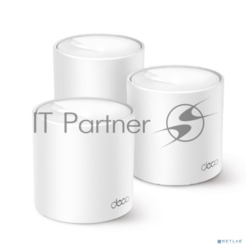 Бесшовный Mesh роутер TP-Link Deco X10 (DECO X10(3-PACK)) AX1500 10/100/1000BASE-TX белый (упак.:3шт)