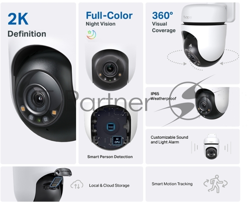 Умная уличная поворотная камера TP-Link Tapo C510W