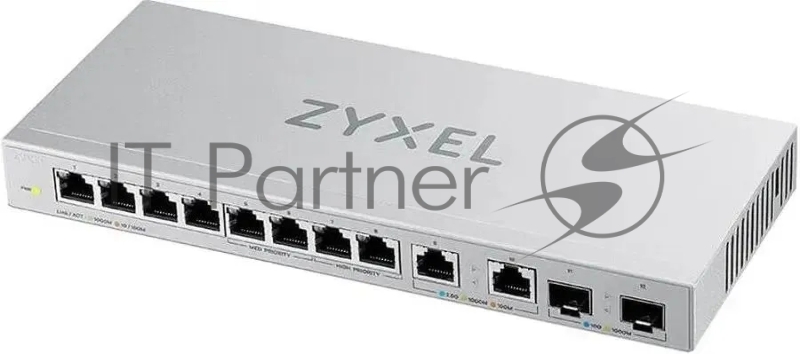 Коммутатор Zyxel XGS1010-12-ZZ0102F 8x1Гбит/с 2x2.5Гбит/с 2SFP+ неуправляемый