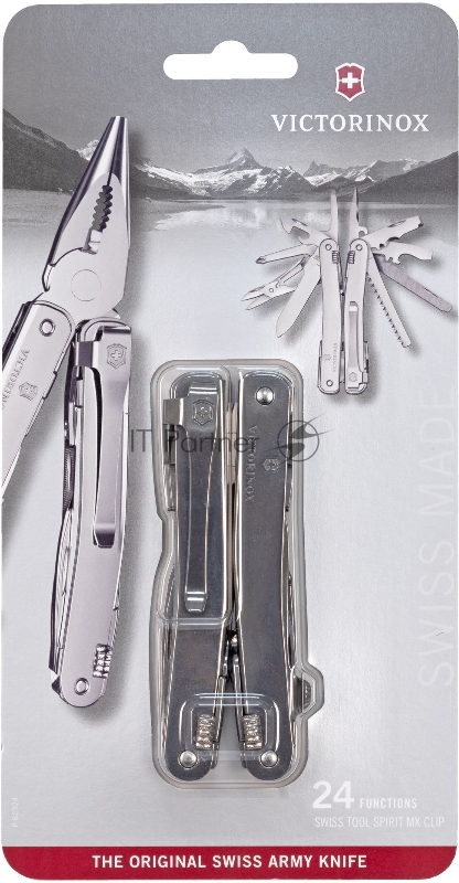 Мультитул Victorinox SwissTool Spirit MX Clip (3.0224.MKB1) 105мм 24функц. серебристый блистер