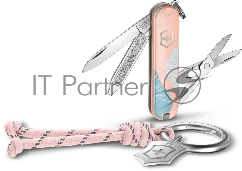 Нож перочинный Victorinox Classic SD Paris Style (0.6223.E221) 58мм 7функц. розовый подар.коробка