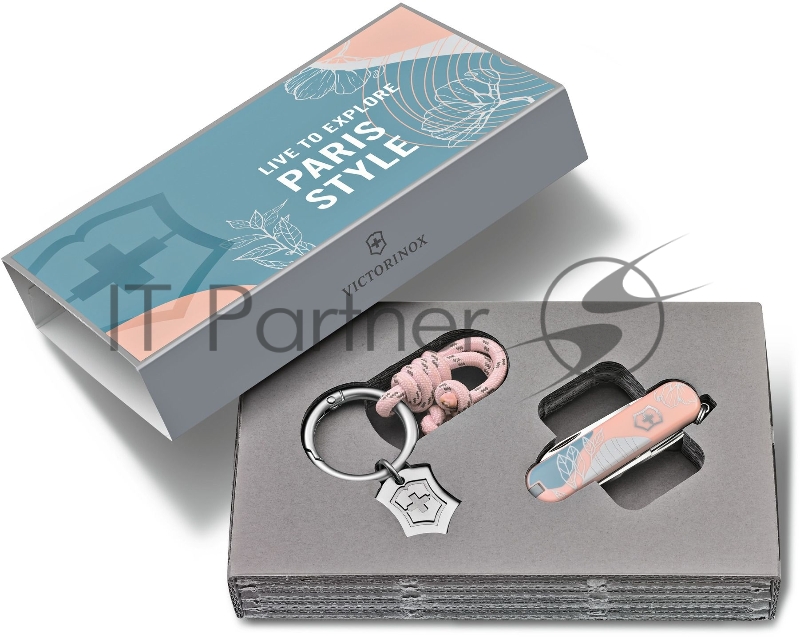 Нож перочинный Victorinox Classic SD Paris Style (0.6223.E221) 58мм 7функц. розовый подар.коробка