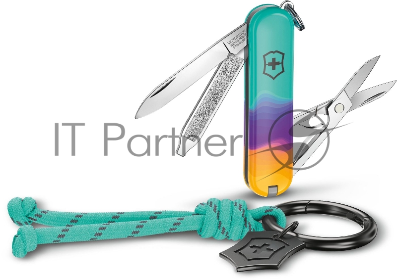 Нож перочинный Victorinox Classic SD Sydney Style (0.6223.E222) 58мм 7функц. бирюзовый подар.коробка