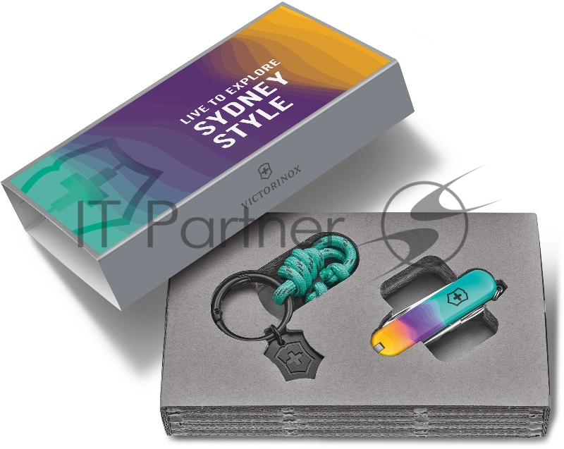 Нож перочинный Victorinox Classic SD Sydney Style (0.6223.E222) 58мм 7функц. бирюзовый подар.коробка