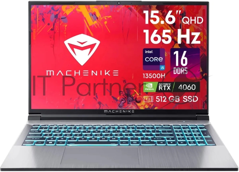 Ноутбук Machenike L15 Star 2K 15.6(2560x1440 IPS 165Hz)/Intel Core i5 13500H(2.6Ghz)/16384Mb/512PCIS GeForce RTX4060(8192Mb)/Cam/BT/WiFi/53 1y/2.3kg/silver/DOS