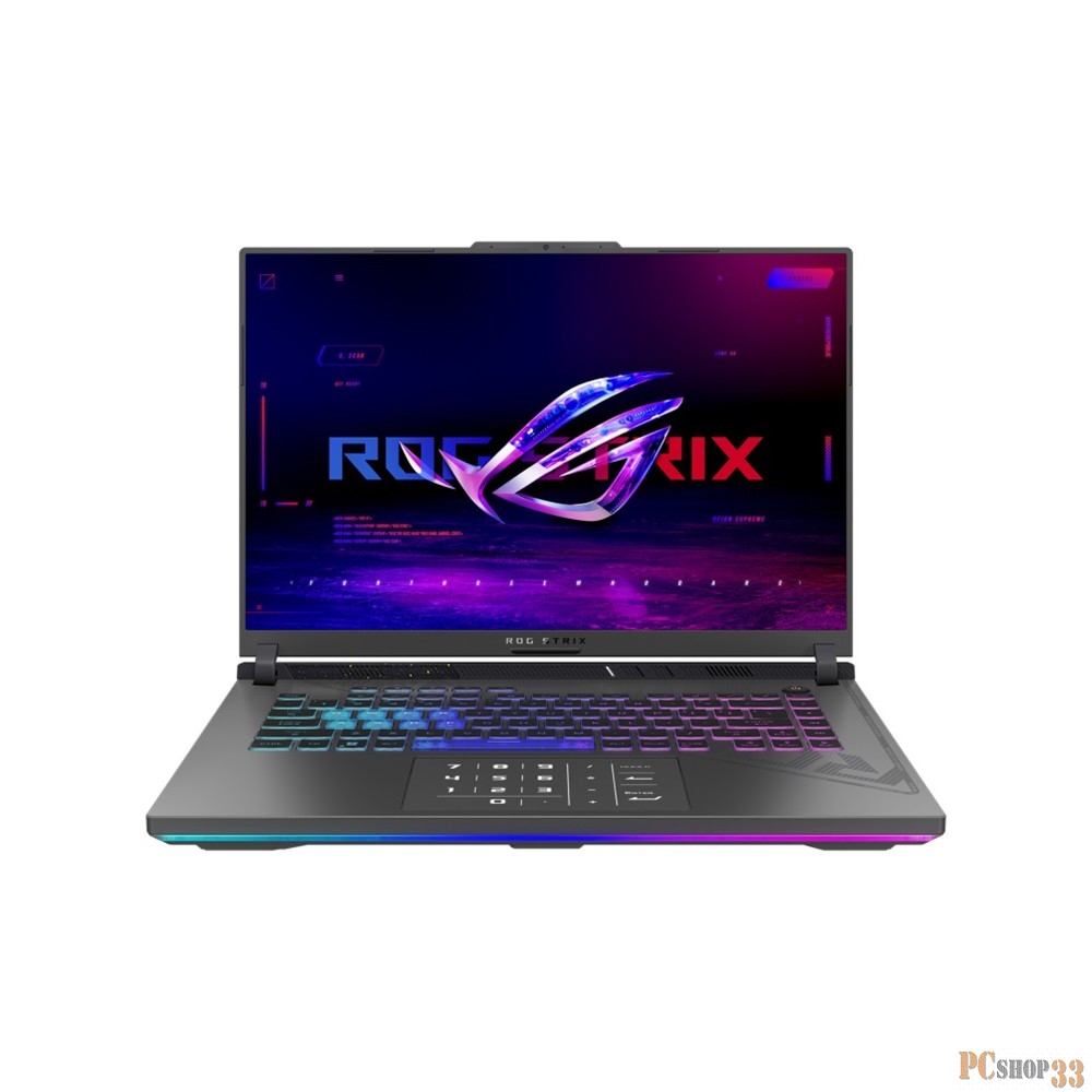Ноутбук ASUS ROG Strix G16 G614JU-N3229 16(1920x1200 (матовый, 165Hz) IPS)/Intel Core i5 13450HX (2.4Ghz)/16384Mb/512PCISSDGb/n GeForce RTX4050(6144Mb)/Cam/BT/WiFi/90 1y/2.5kg/Eclipse Gray/DOS