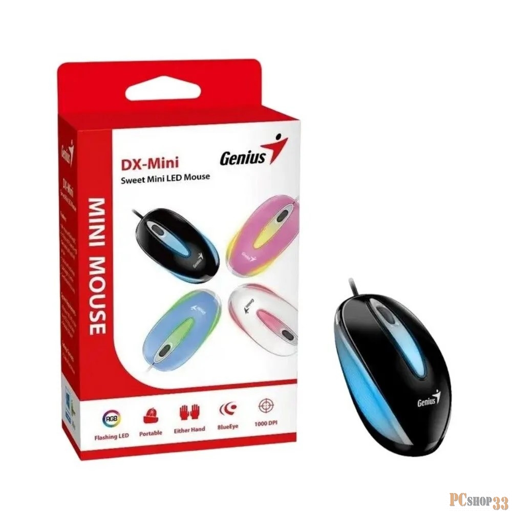 Мышь проводная Genius DX-Mini black, 1000dpi, USB (31010025400)