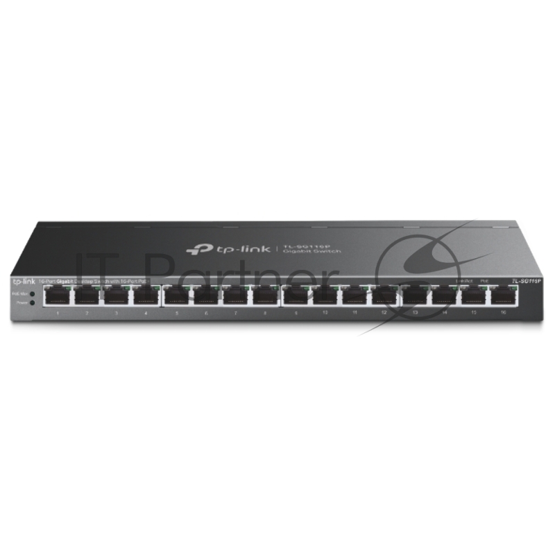 Настольный коммутатор TP-Link TL-SG116P с 16 гигабитными портами PoE+