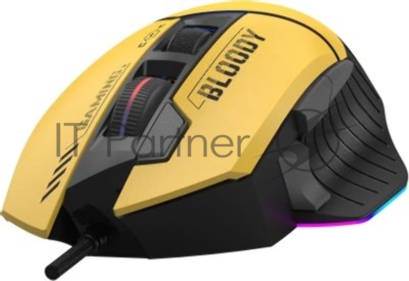 Мышь A4Tech Bloody W95 Max Sports желтый/серый оптическая (12000dpi) USB (10but)