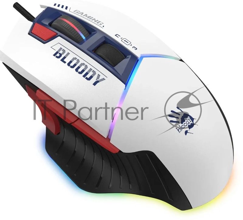 Мышь A4Tech Bloody W95 Max Sports синий/белый оптическая (12000dpi) USB (10but)