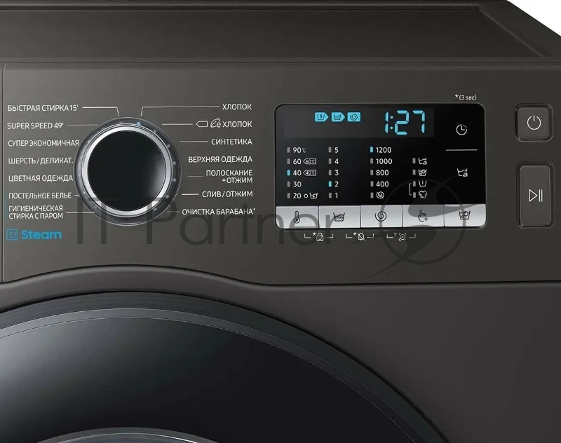 Стиральная машина Samsung WW80AGAS22AX/LD кл.:A фронт. макс.:8кг черный