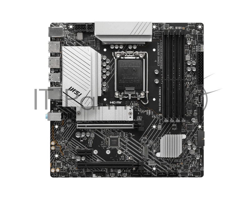 Материнская плата MSI PRO B760M-A DDR4 II Soc-1700 Intel B760 4xDDR4 mATX AC`97 8ch(7.1) 2.5Gg+HDMI+DP