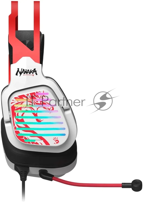 Наушники с микрофоном A4Tech Bloody G560 белый/красный 2м мониторные оголовье (G560 NARAKA)