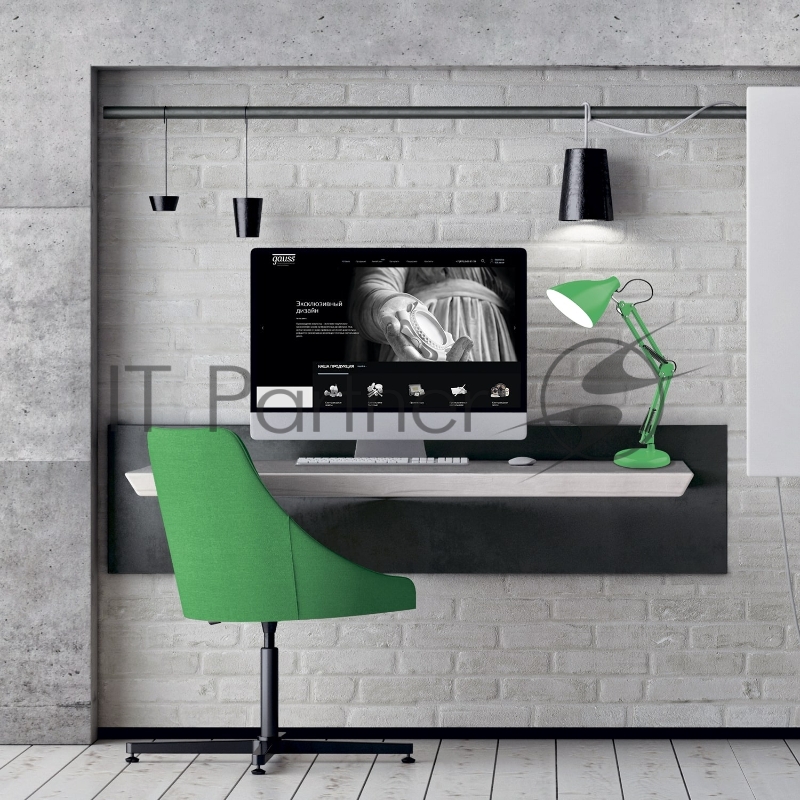 Светильник Gauss GT0033 настольный на струбцине/основание E27 зеленый 60Вт