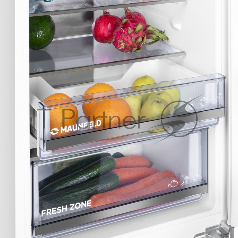 Холодильник-морозильник встраиваемый MAUNFELD MBF19354NFWGR LUX