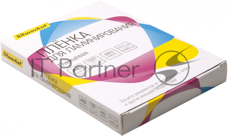 Пленка для ламинирования Silwerhof 80мкм A6 (100шт) глянцевая 111x154мм