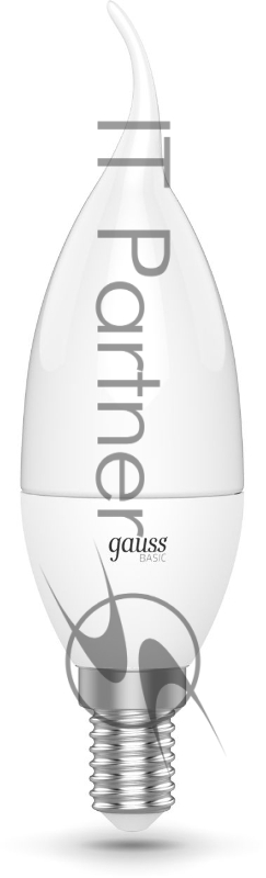 Лампа светодиодная Gauss Basic 1034116 5.5Вт цок.:E14 свеча 180B 3000K св.свеч.бел.теп. (упак.:10шт)
