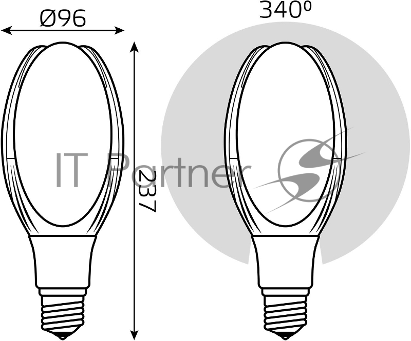 Лампа светодиодная Gauss Basic 11834332 30Вт цок.:E40 цилин. 220B 6500K св.свеч.бел.хол. (упак.:1шт)
