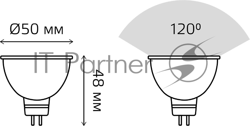 Лампа светодиодная Gauss Elementary 9Вт цок.:GU5.3 софит 12B св.свеч.теп.св./дневн. (11519)
