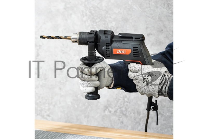 Дрель сетевая ударная Deli DE-CZ13-1E (680Вт, 13мм, 3000об/мин, 48000уд/мин, картон)