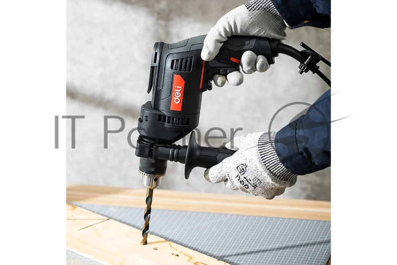 Дрель сетевая ударная Deli DE-CZ13-1E (680Вт, 13мм, 3000об/мин, 48000уд/мин, картон)