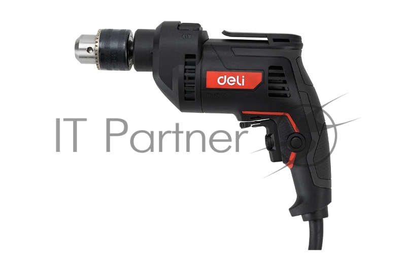 Дрель сетевая ударная Deli DE-CZ13-1E (680Вт, 13мм, 3000об/мин, 48000уд/мин, картон)