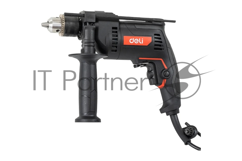 Дрель сетевая ударная Deli DE-CZ13-1E (680Вт, 13мм, 3000об/мин, 48000уд/мин, картон)