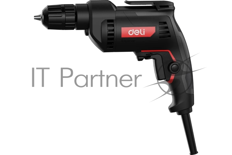 Дрель сетевая Deli DE-DZ10-1E (500Вт, 10мм, 3300об/мин, картон)