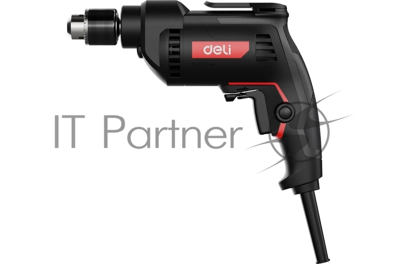 Дрель сетевая Deli DE-DZ10-2E (500Вт, 10мм, 3300об/мин, картон)
