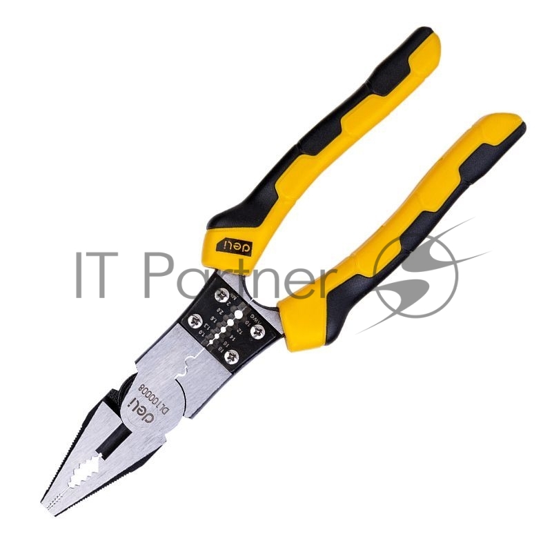 Комбинированные плоскогубцы многофункциональные Deli DL100008 215мм, (скручивание/зажим/резка/зачис сталь Cr-V, двухкомпонентная рукоять